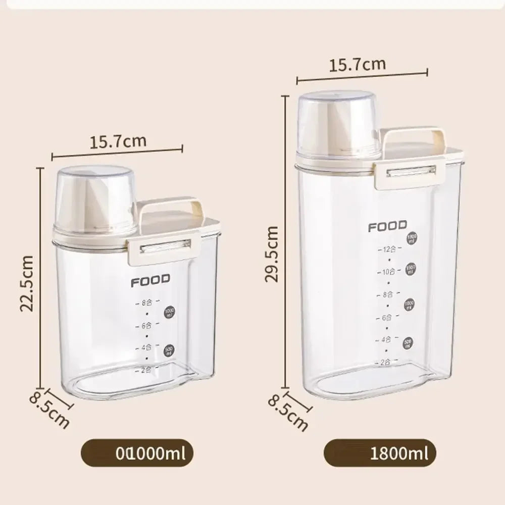 Transparent Airtight Food Container - Keep Cereal, Rice & Oats Fresh Longer