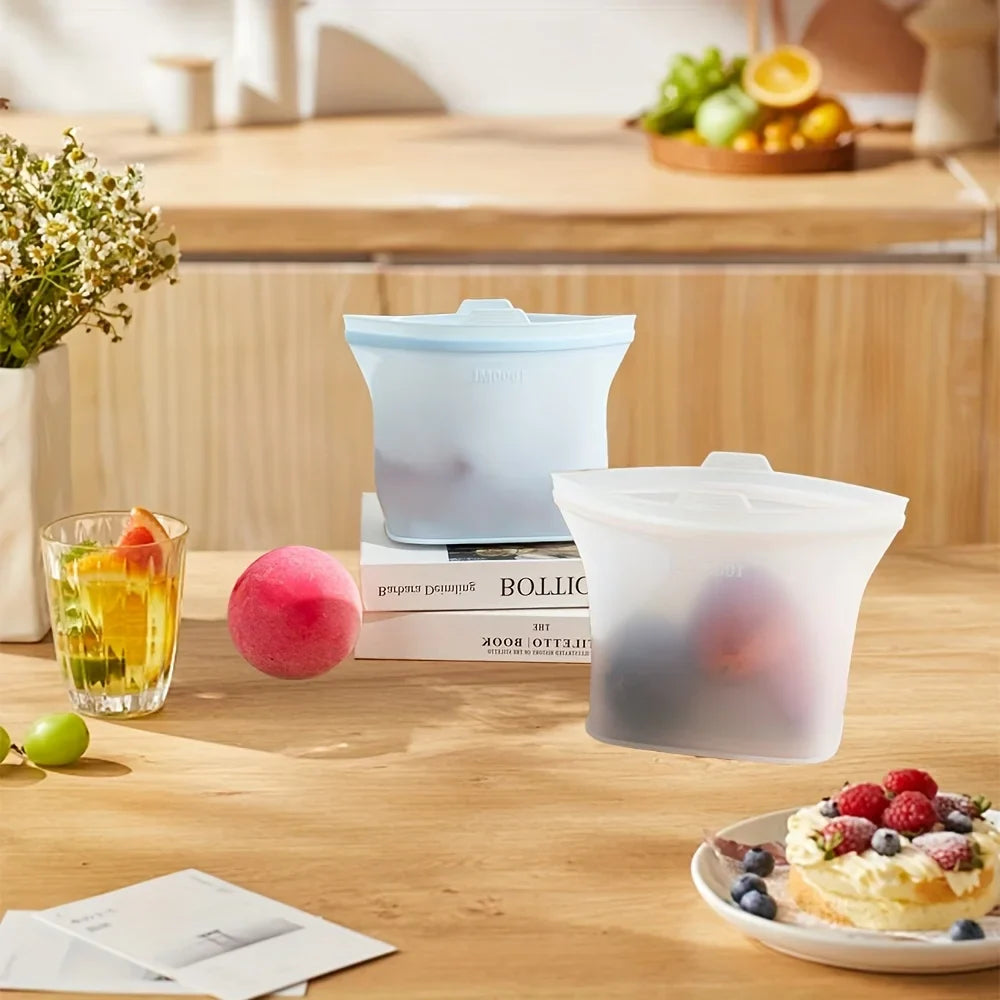 Self-Sealing Silicone Storage Bags - Freeze, Heat, Store, Repeat