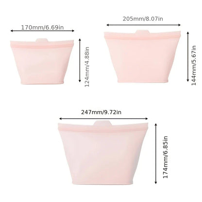 Self-Sealing Silicone Storage Bags - Freeze, Heat, Store, Repeat