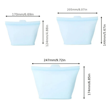 Self-Sealing Silicone Storage Bags - Freeze, Heat, Store, Repeat
