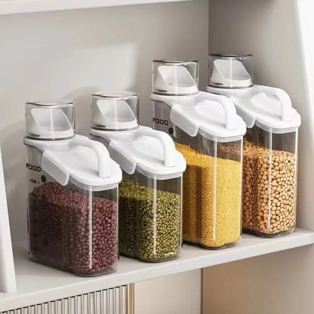 Transparent Airtight Food Container - Keep Cereal, Rice & Oats Fresh Longer
