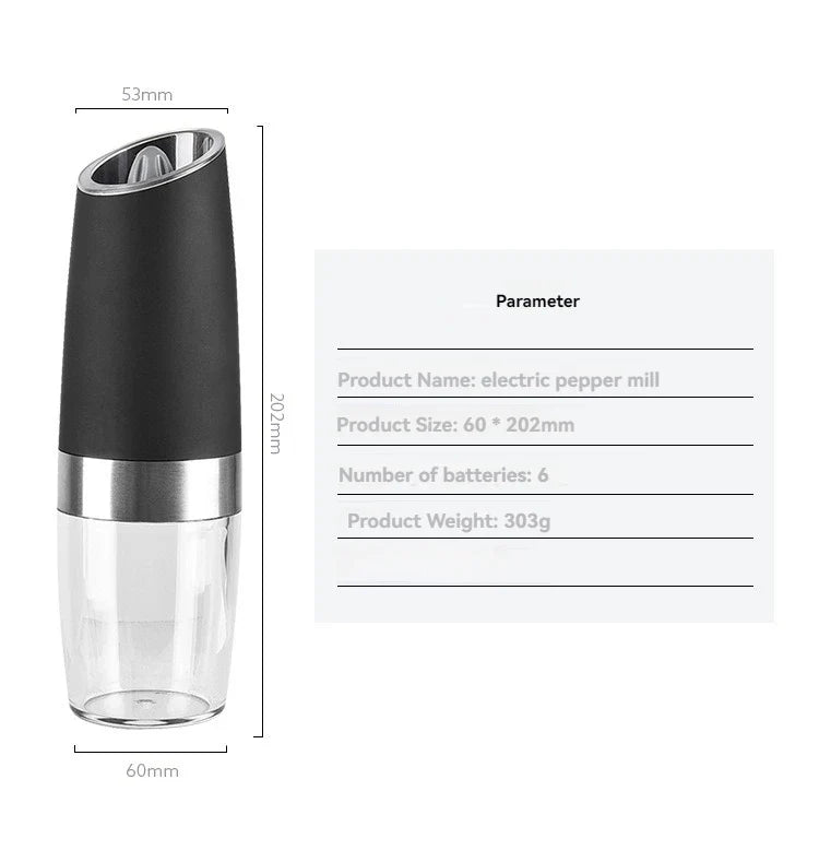 Electric Gravity Pepper Grinder – Fresh Flavor with a Simple Tilt
