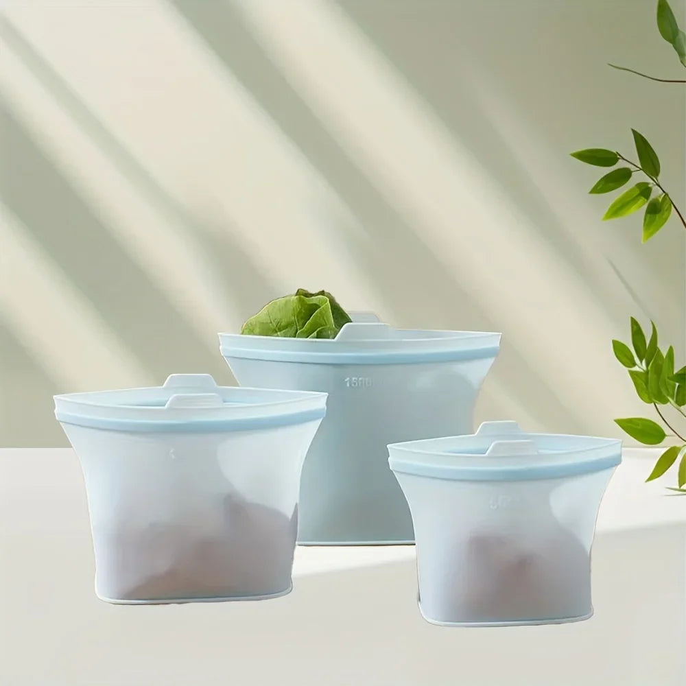 Self-Sealing Silicone Storage Bags - Freeze, Heat, Store, Repeat