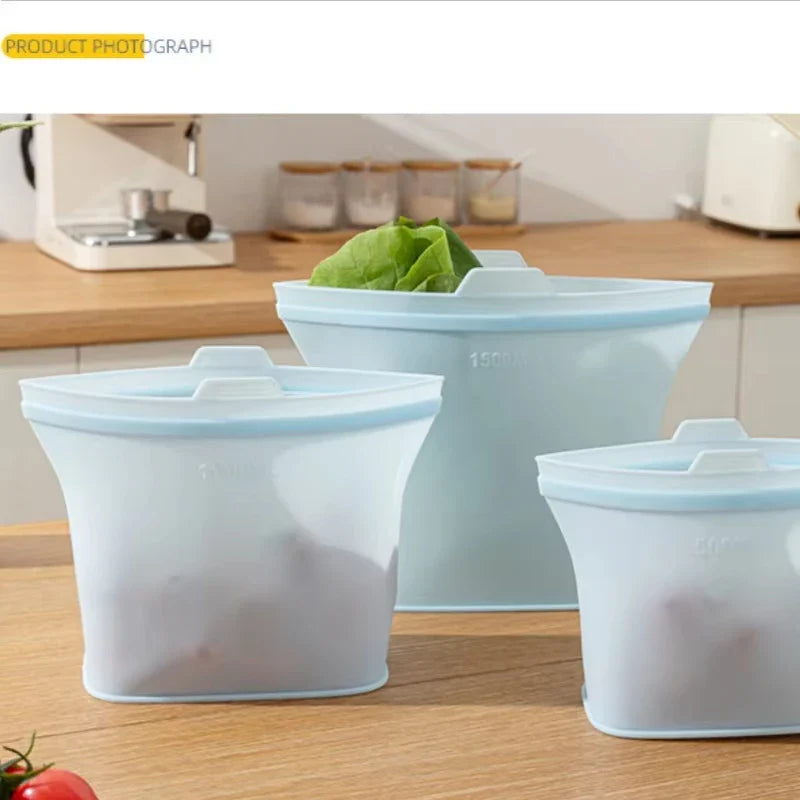 Self-Sealing Silicone Storage Bags - Freeze, Heat, Store, Repeat