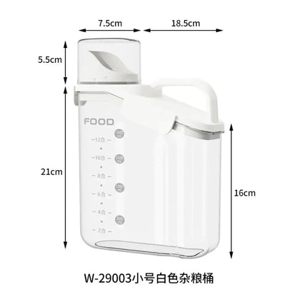 Transparent Airtight Food Container - Keep Cereal, Rice & Oats Fresh Longer