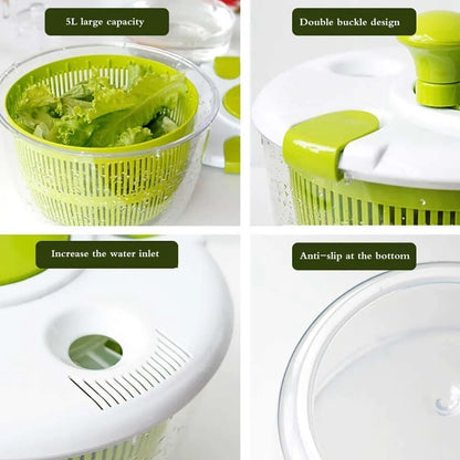 Manual Salad Spinner Dryer - Fast Water Removal for Fresh Greens